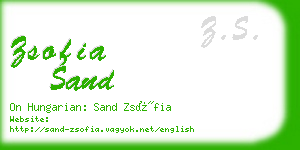 zsofia sand business card